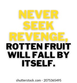 Motivation quotes poster with positive words. Never seek revenge.
