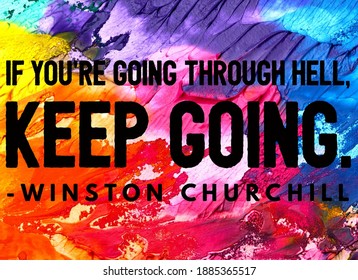 Motivation Quotes Of Winston Churchill In 3d Illustration