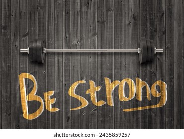 Motivational fitness message with barbell. 3D Illustration - Powered by Shutterstock