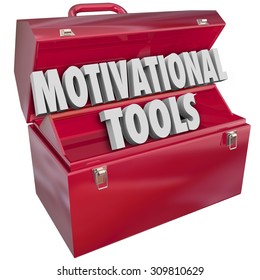 Motivational Tools 3d Words In Red Toolbox To Inspire Customer Or Employee Loyalty And Performance With Awards, Appreciation And Recognition