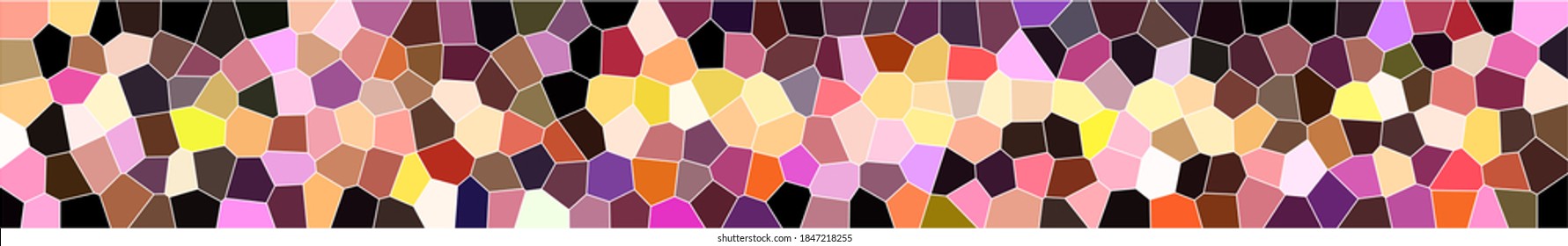 Motley, bright geometric mosaic background. Long stained glass background  - Shutterstock ID 1847218255