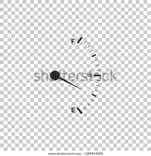 Motor gas gauge\
icon isolated on transparent background. Empty fuel meter. Full\
tank indication. Flat\
design