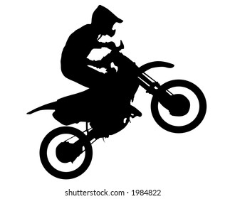 Silhouette Man On Motorcycle Vector Illustration Stock Vector (royalty 