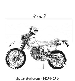 Motorcycle Cartoon Sketch Illustration Drawing 스톡 일러스트 1427642714