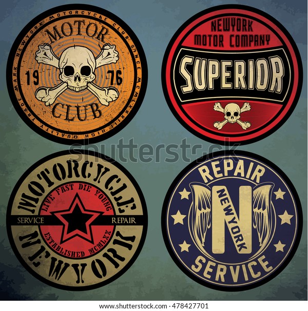 motorcycle. Custom motorcycle label. vintage
motorcycle print. Logos and design
elements.