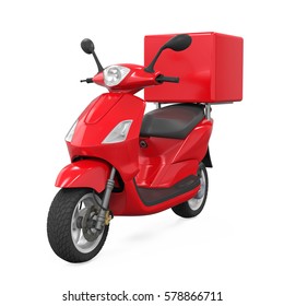 Motorcycle Delivery Box. 3D Rendering