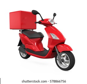 Motorcycle Delivery Box. 3D Rendering