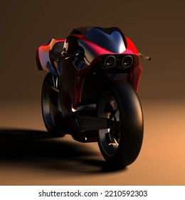 Motorcycle Design, New Concept, Product Teaser - 3D Illustration