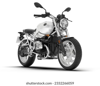 Motorcycle isolated on white background. 3d rendering - illustration