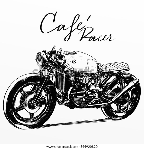 オートバイのポスターイラスト 手描きのスケッチ のイラスト素材