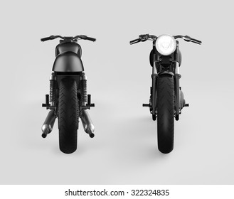 Motorcycle Rear View And Front View