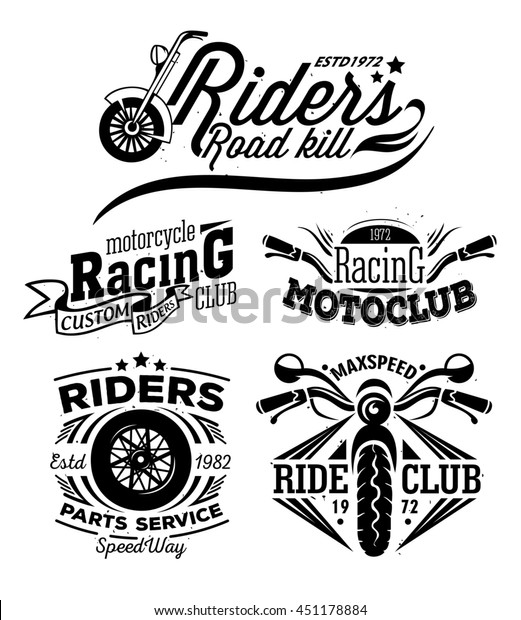 Motorcycle Rock Themed Badge. Set of vintage\
motorcycle labels. Logo\
set