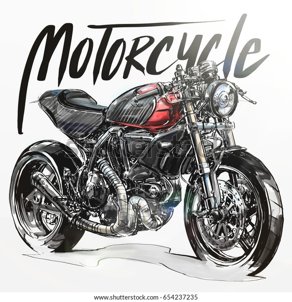 オートバイのスケッチ オートバイのポスター オートバイのバナー のイラスト素材