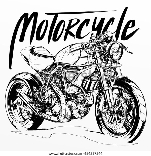 Motorcycle Sketch Motorcycle Poster Motorcycle Banner Stock ...