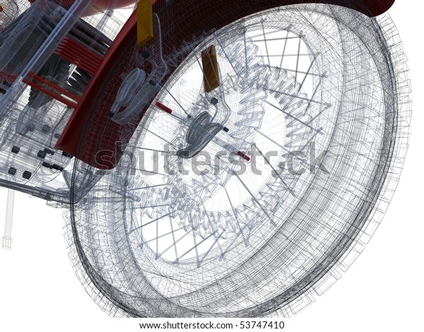 Motorcycle Wheel Wireframe Stock Illustration 53747410 | Shutterstock