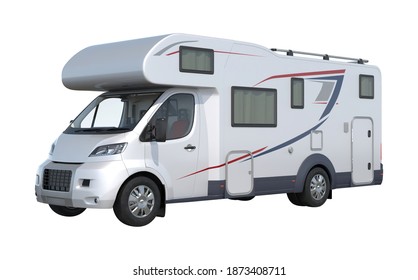 Motorhome Generic 3D Illustration On White Background