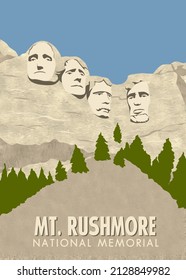 Mount Rushmore with the sculpted faces of George Washington, Thomas Jefferson, Theodore Roosevelt, and Abraham Lincoln (from left to right).