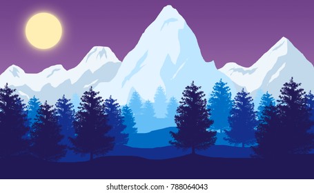 Mountain 2D landscape. Background