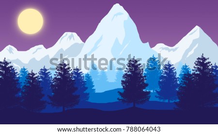 Mountain 2D landscape. Background