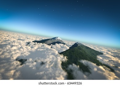 mountain above the clouds