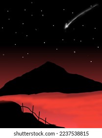 mountain background in the evening