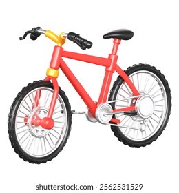 Mountain Bike 3D Icon, symbolizing outdoor adventure, cycling, and rugged terrain exploration - Powered by Shutterstock