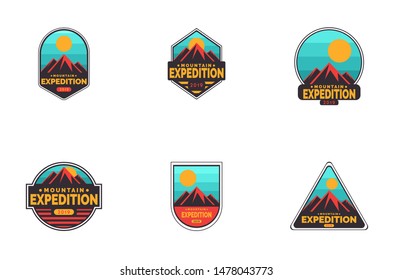 Mountain Expedition Badge Logo Set Stock Illustration 1478043773