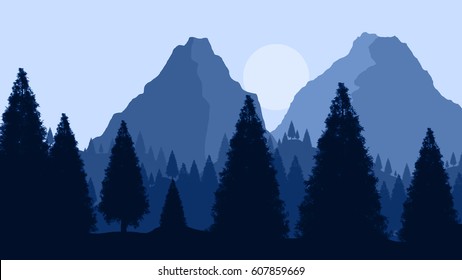 Mountain Landscape Illustration Color Overlay Stock Illustration ...