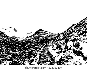 Mountain Line Drawing Background Stock Illustration 678057499