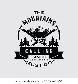 Vector Adventure Vintage Logo On Mountain Stock Vector (Royalty Free ...