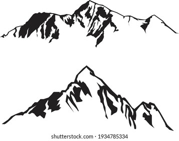 Mountain Outline Silhouette Minimal Nature Outdoor