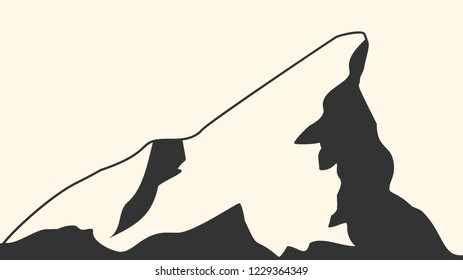 Mountain and rocks range illustration