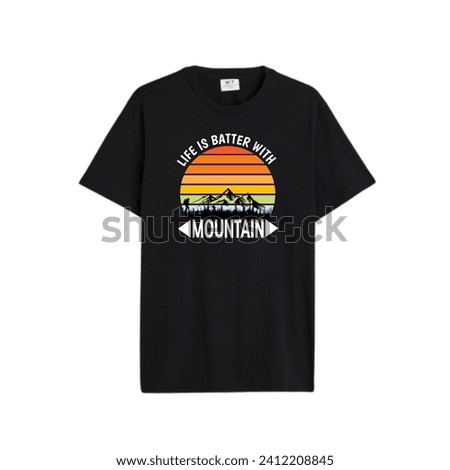 A mountain t shirt design. It's very nature design.  [[stock_photo]] © 