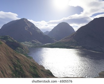 Mountain view by a lake