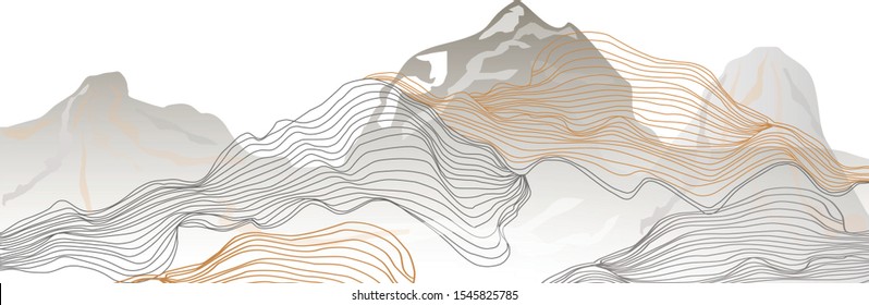 Mountains with abstract smooth lines. Beautiful geometric image with mountains - Powered by Shutterstock