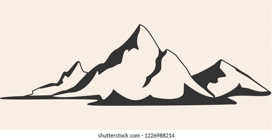 Mountains .Mountain range silhouette isolated  illustration. Mountains silhouette - Powered by Shutterstock