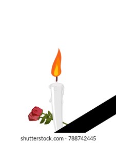 Mourning Frame Black Ribbon Candles Flowers Stock Illustration ...