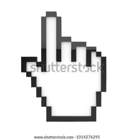 Mouse Cursor Hand Isolated. 3D rendering