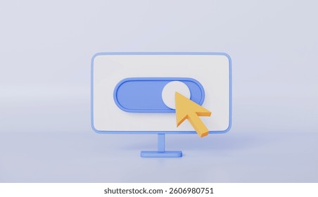 Mouse Cursor and Switch Button in Computer, Finding and Direction, Cursor Click Symbol, Desktop Pointer and Button for Various Actions