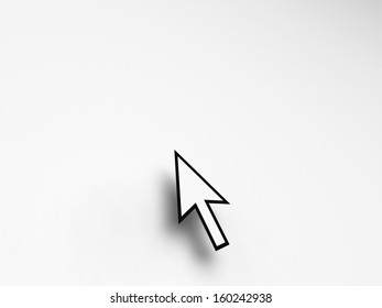 Mouse Pointer On Blank Background Showing Empty Copyspace Website