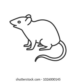 Mouse, Rat Linear Icon. Rodent. Thin Line Illustration. Pest. Contour Symbol. Raster Isolated Outline Drawing