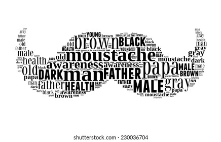 Moustache shaped word cloud