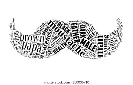 Moustache shaped word cloud