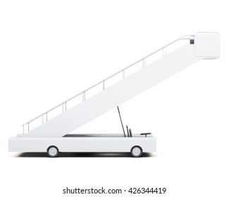 Movable ramp side view isolated on white background. 3d rendering.