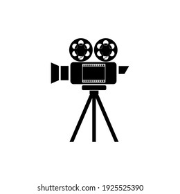 Movie camera and frame icon isolated on white background	
