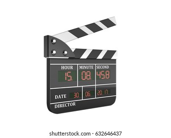 Movie Clapper Board High Quality 3d Render No Shadow