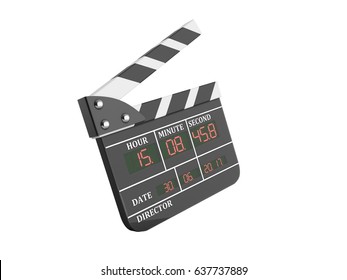 Movie Clapper Board High Quality 3d Render No Shadow