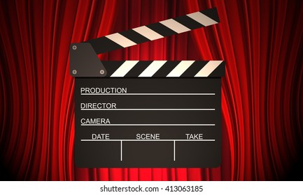 Black Clapperboard Movies Symbol Represented By Stock Illustration ...