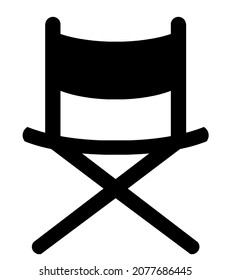 Movie Director's Chair Black Icon, Flat Style