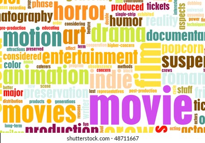 Movie Poster Film Genres Vintage Background Stock Illustration 48711667